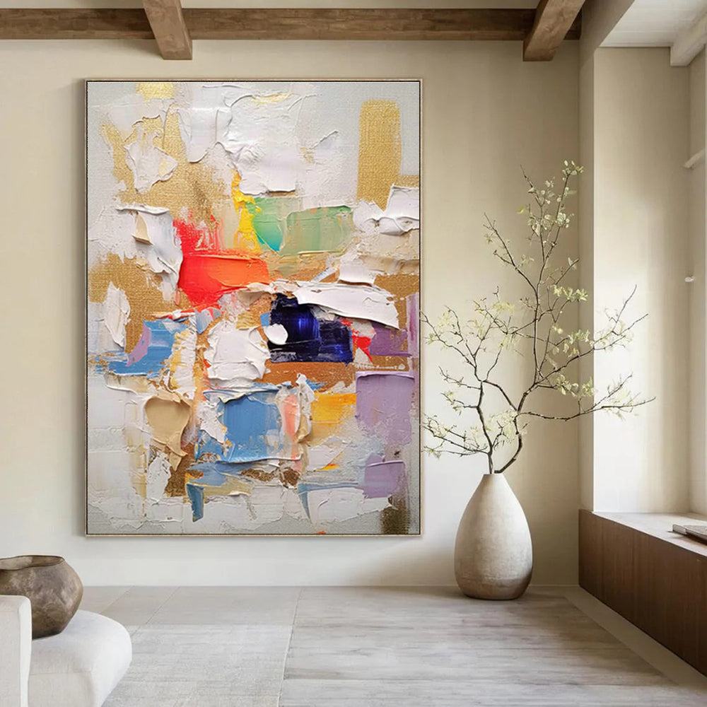 Colorful Collage - like Abstract Art for Art School Gallery & Trendy Bar DLZ1064