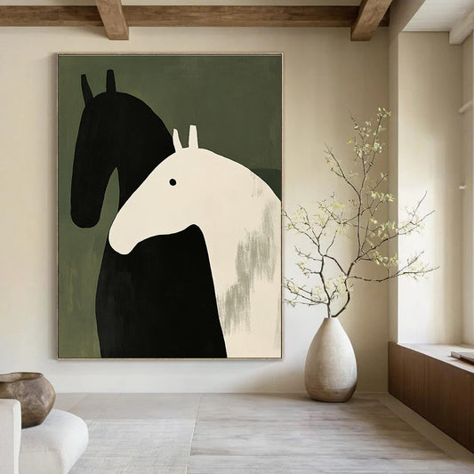 Stylized Horse Duo for Children’s Playroom & Modern Nursery STSC1077