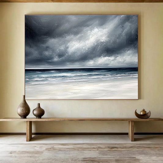 Dramatic Stormy Sea Art for Coastal Cottage & Moody Restaurant SC163