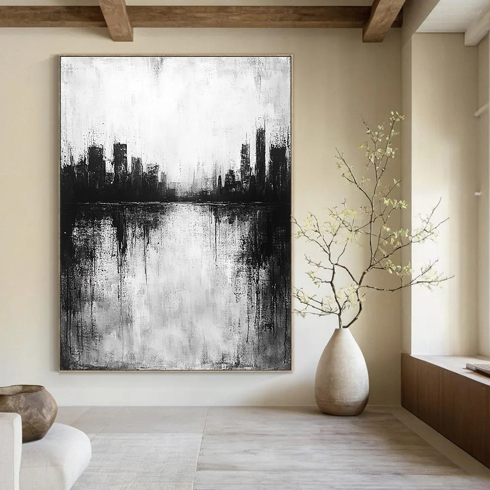 Monochrome City Reflection for Thoughtful Library & Industrial - Style Loft STSC215