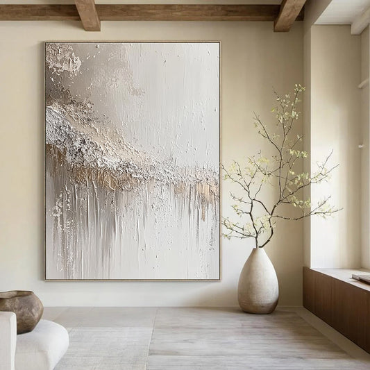 Textured White and Beige Abstract for Minimalist Home & Spa Retreat STSC843