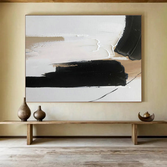 Beige - White - Black Abstract Art for Home Office Creative Focus DLZ2699