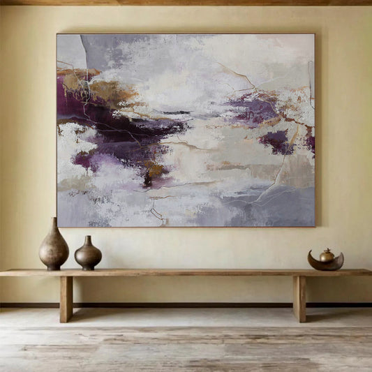 Purple - Gold Abstract Art for Sophisticated Wine Bar DLZ2900