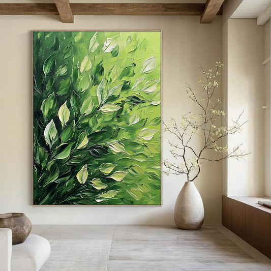 Green Leafy Texture Art for Botanical Café & Nature - Lover's Home Office STSC1310