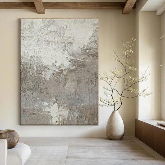 Gray Textured Abstract Art for Industrial Loft & Modern Art Gallery DLZ2200