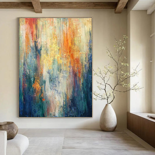 Colorful Vertical Lines Abstract Art for Dance Studio & Creative Office DLZ0632