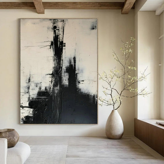 Black - White Abstract Art for Industrial Loft & Contemporary Art Space DLZ1268