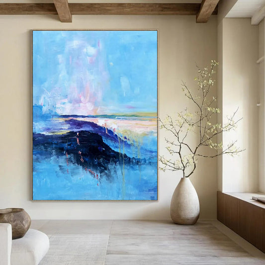 Blue Landscape Abstract Art for Living Room & Bedroom DLZ0505