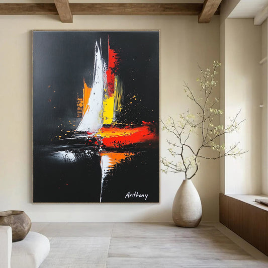 Night Sail Art for Nautical - Themed Bar & Luxury Yacht Club STSC815