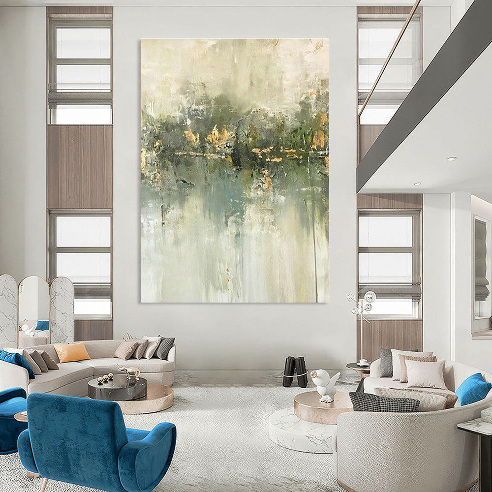 Light - Toned Abstract Landscape Art for Spa Retreat & Minimalist Bedroom DLZ0660