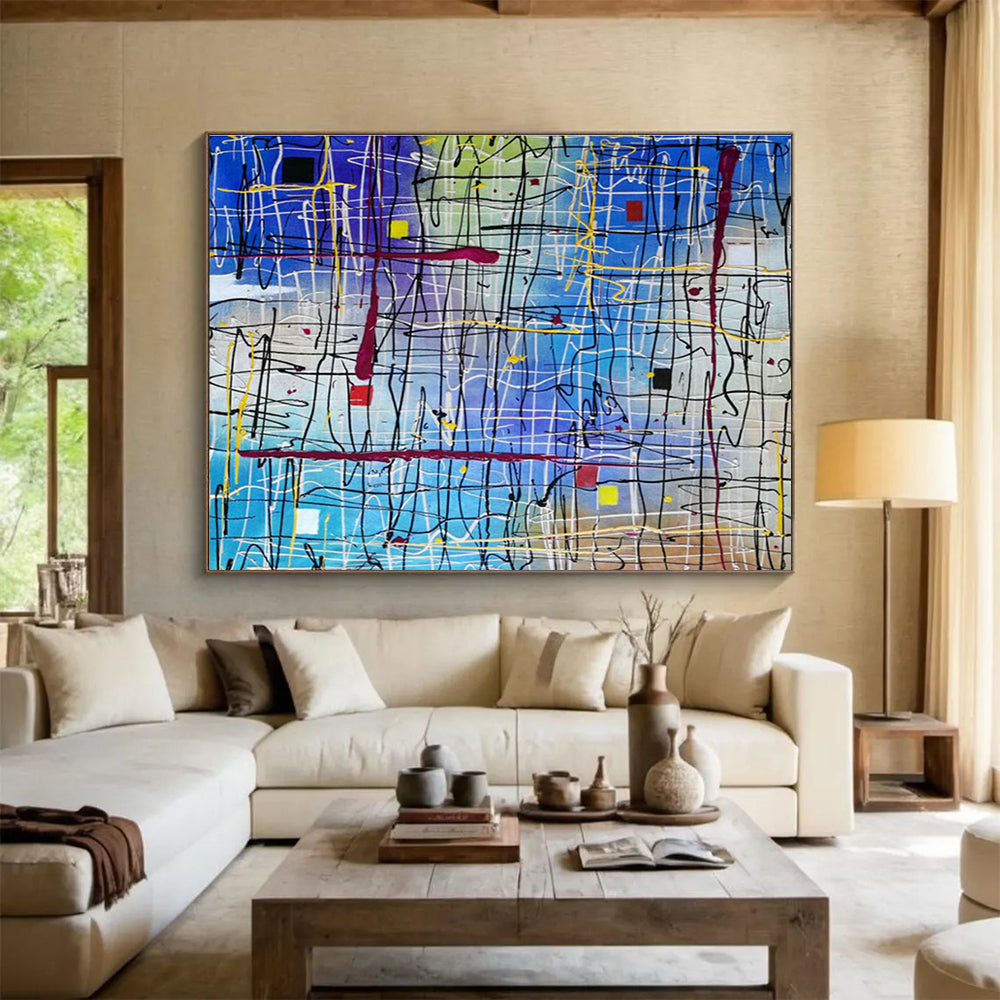 Dynamic Line & Color Abstract Art for Modern Office Creative Zones DLZ3233