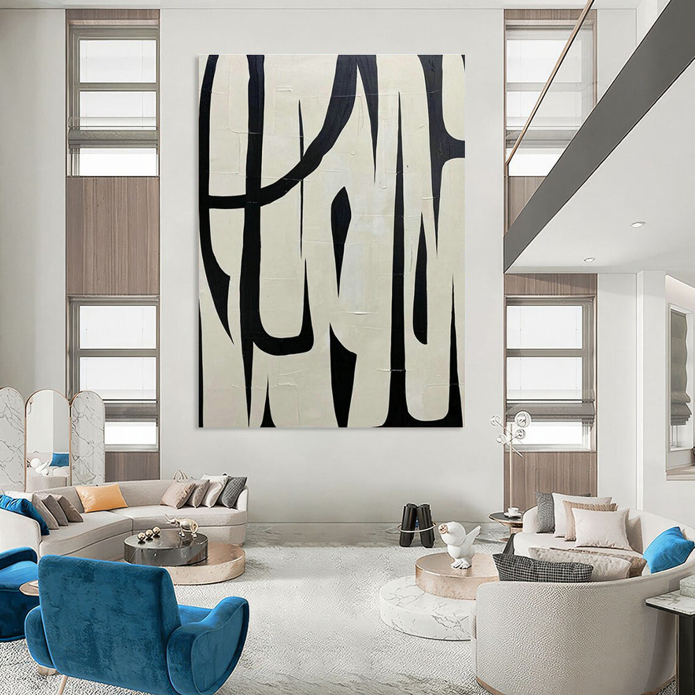 Black - White Abstract Art for Avant - Garde Café & Modern Art Museum DLZ2038