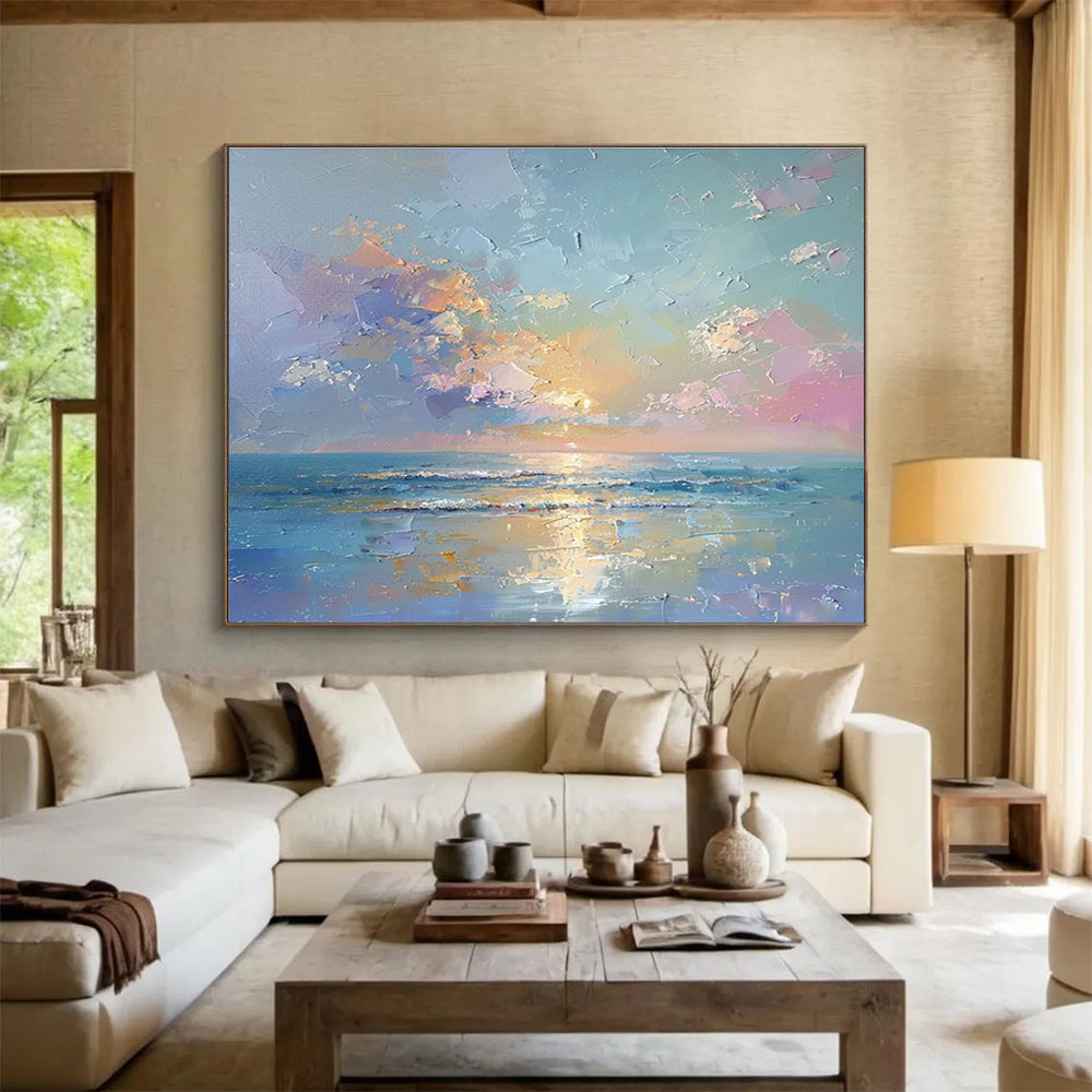 Colorful Seaside Sunset Art for Lively Coastal Home DLZ2747