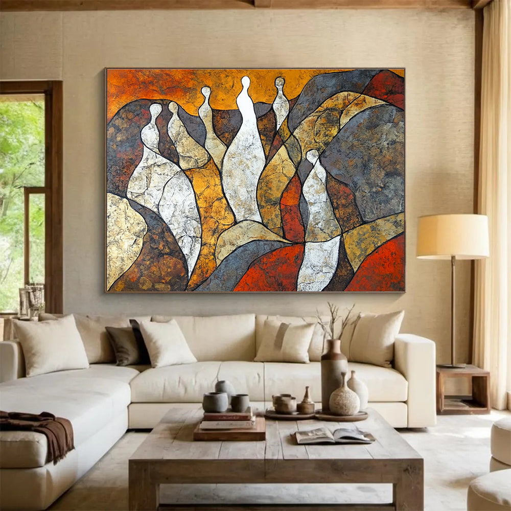 Abstract Human Figures Art for Wellness Center & Contemporary Art Gallery SC521