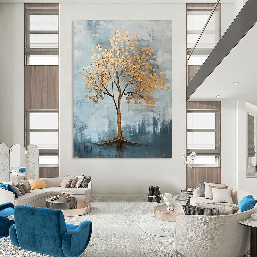 Golden Tree Abstract for Art - Loving Living Room & Wellness Center STSC838