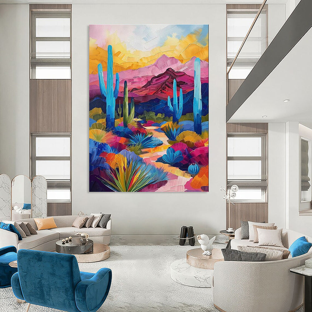 Vibrant Desert Landscape Art for Southwest - Style Home & Adventure - Themed Lounge DLZ2256