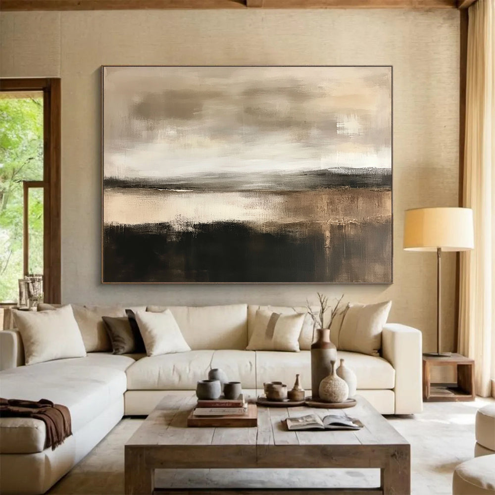 Brown - Toned Abstract Landscape Art for Rustic Lodge & Earth - Toned Bedroom SC067