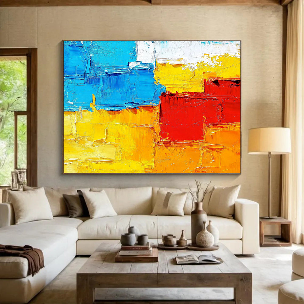 Color - Blocked Abstract Art for Contemporary Art Gallery & Vibrant Café SC261