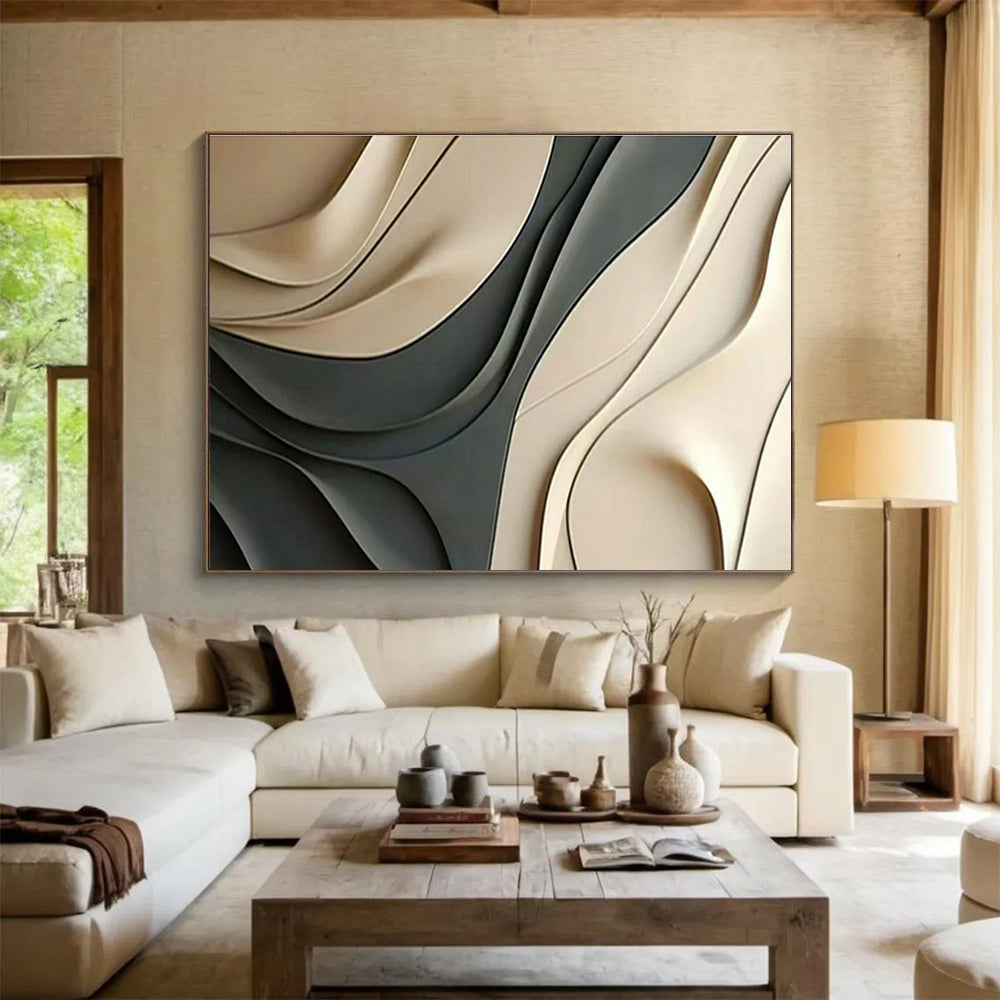 Curved 3D Art for Modern Office Lounge DLZ2907