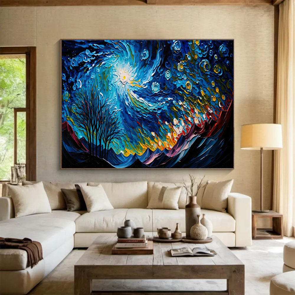 Starry Night & Mountain Art for Adventure - Lover’s Home Office Walls DLZ3269
