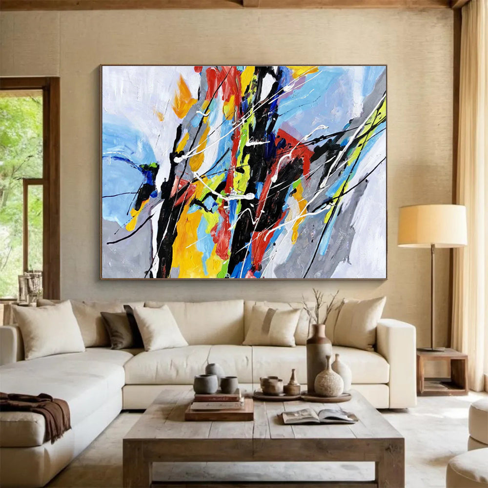 Colorful Line Abstract Art for Art Gallery Entrances DLZ2549
