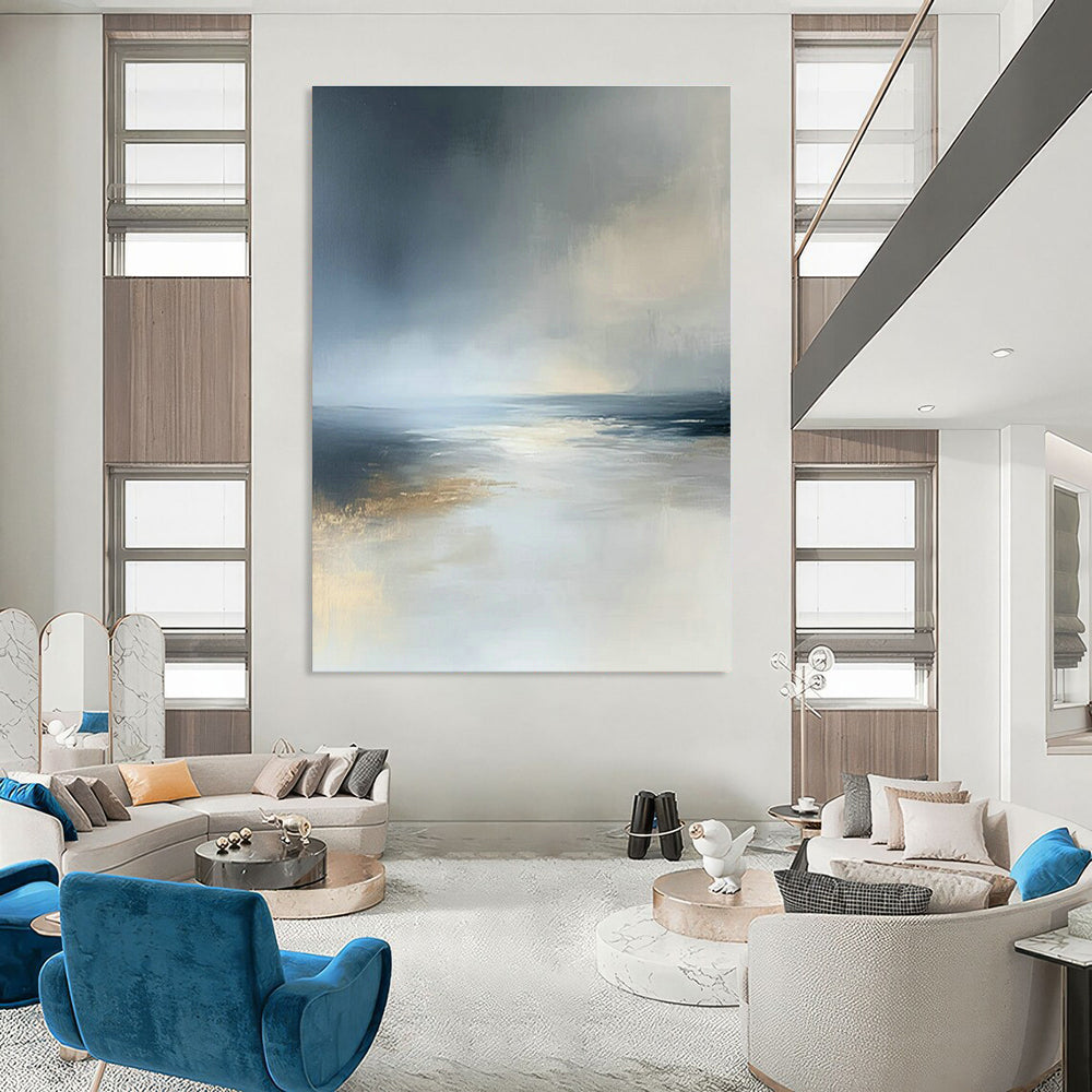 Gray - Blue Seascape Art for Coastal Home & Nautical - Themed Restaurant DLZ1836