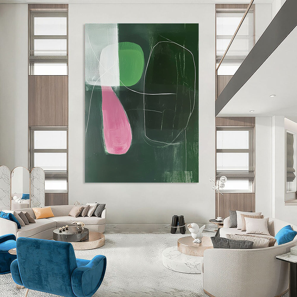 Another Abstract Green and Pink Composition for Fashion Design Studio & Art - Centric Retail Store STSC1298