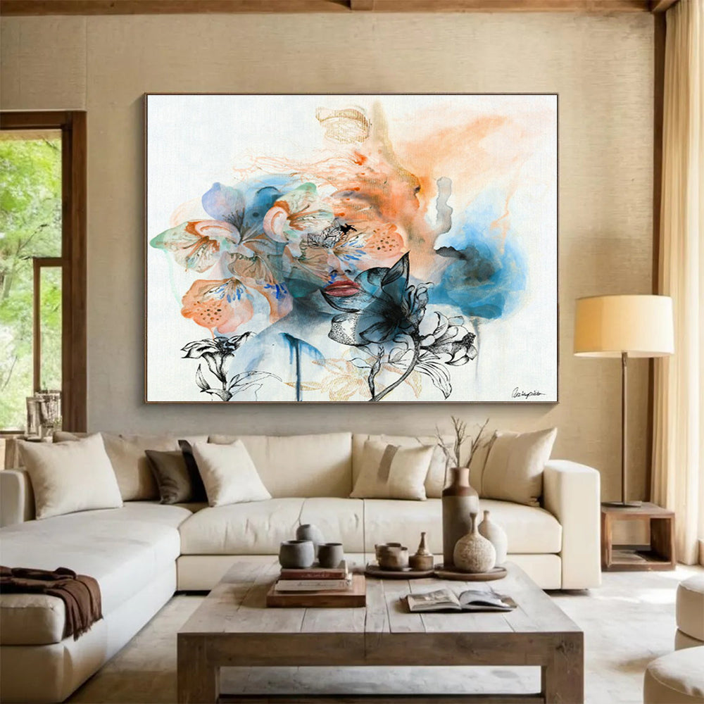 Floral and Female Abstract Art for Feminine - Chic Dressing Room DLZ2920