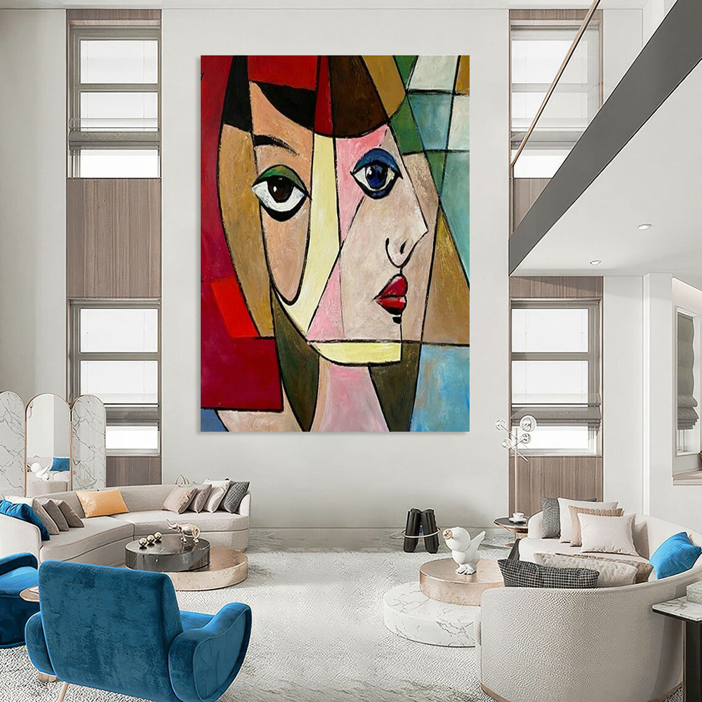 Cubist Portrait Art for Art History Museum & Bohemian Living Room DLZ1414
