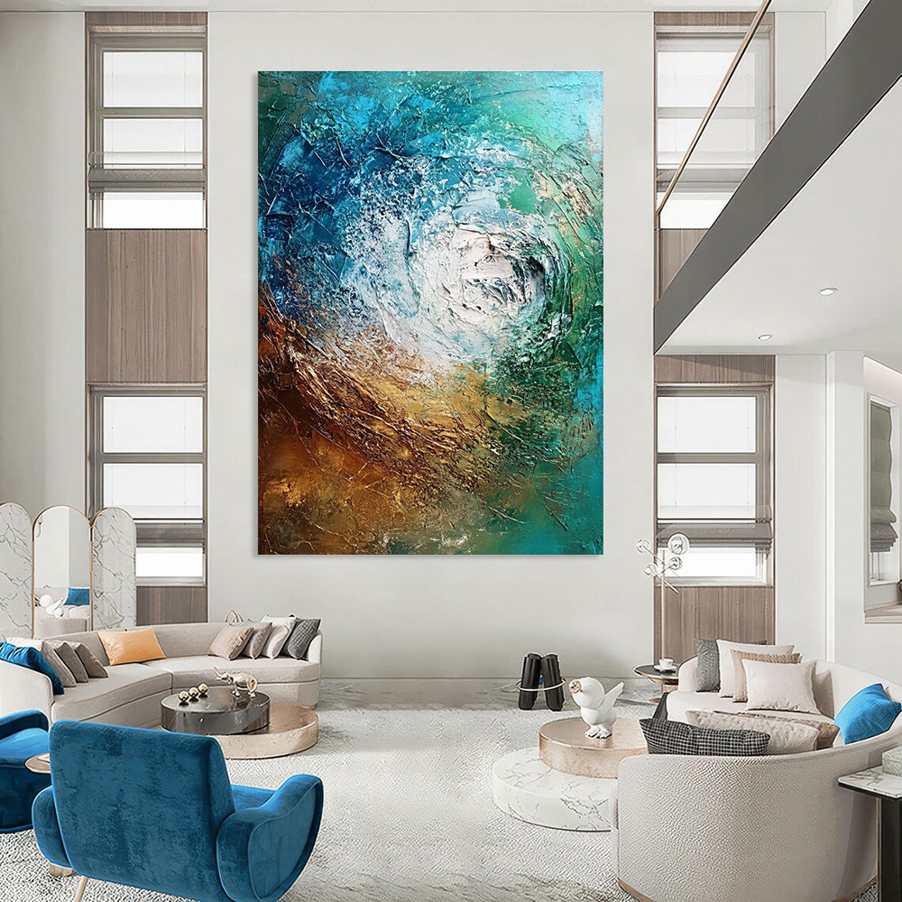 Ocean Swirl Abstract for Coastal Home Office & Spa Waiting Area STSC832