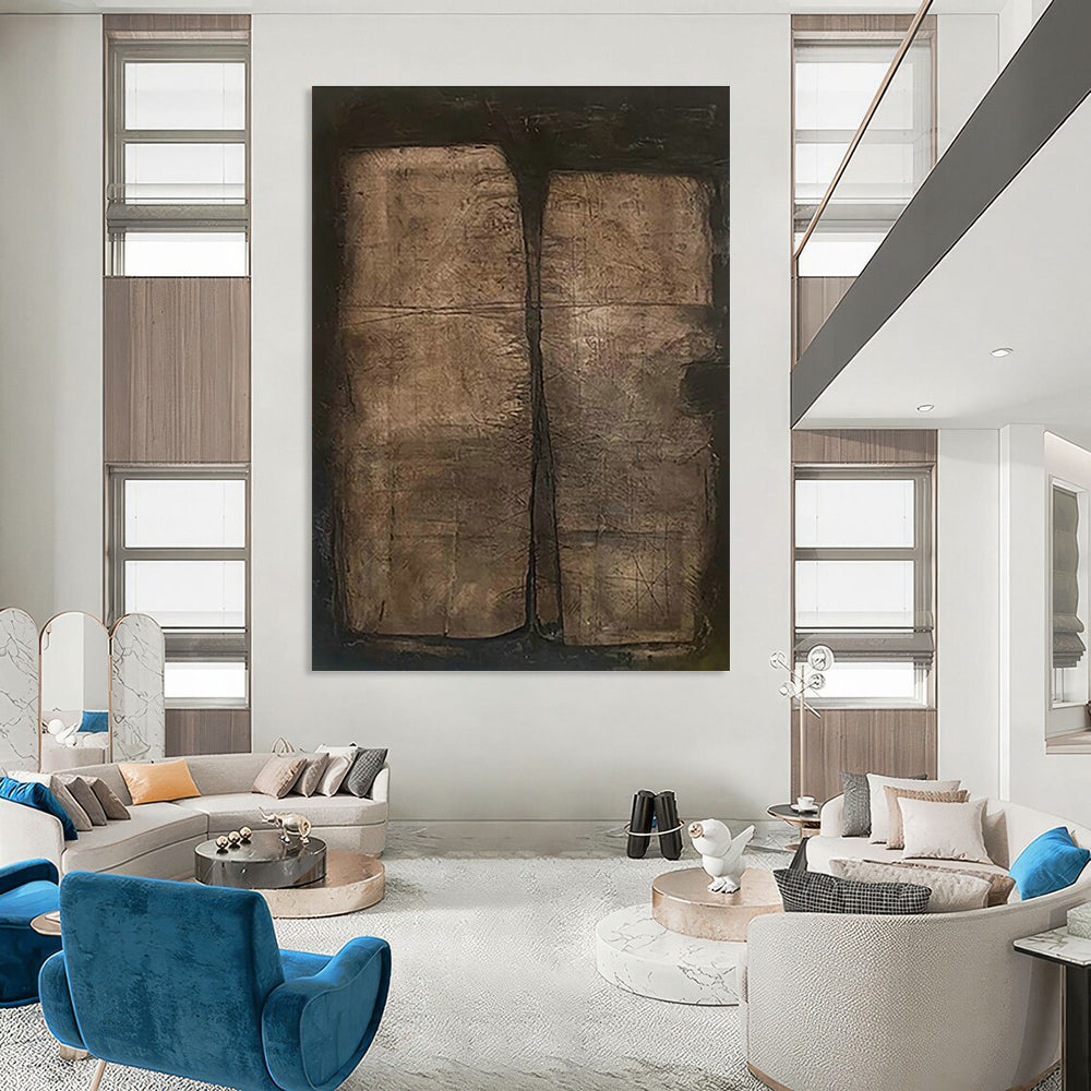 Brown - Textured Abstract Art for Retro - Inspired Study & Industrial - Chic Dining Room DLZ0869