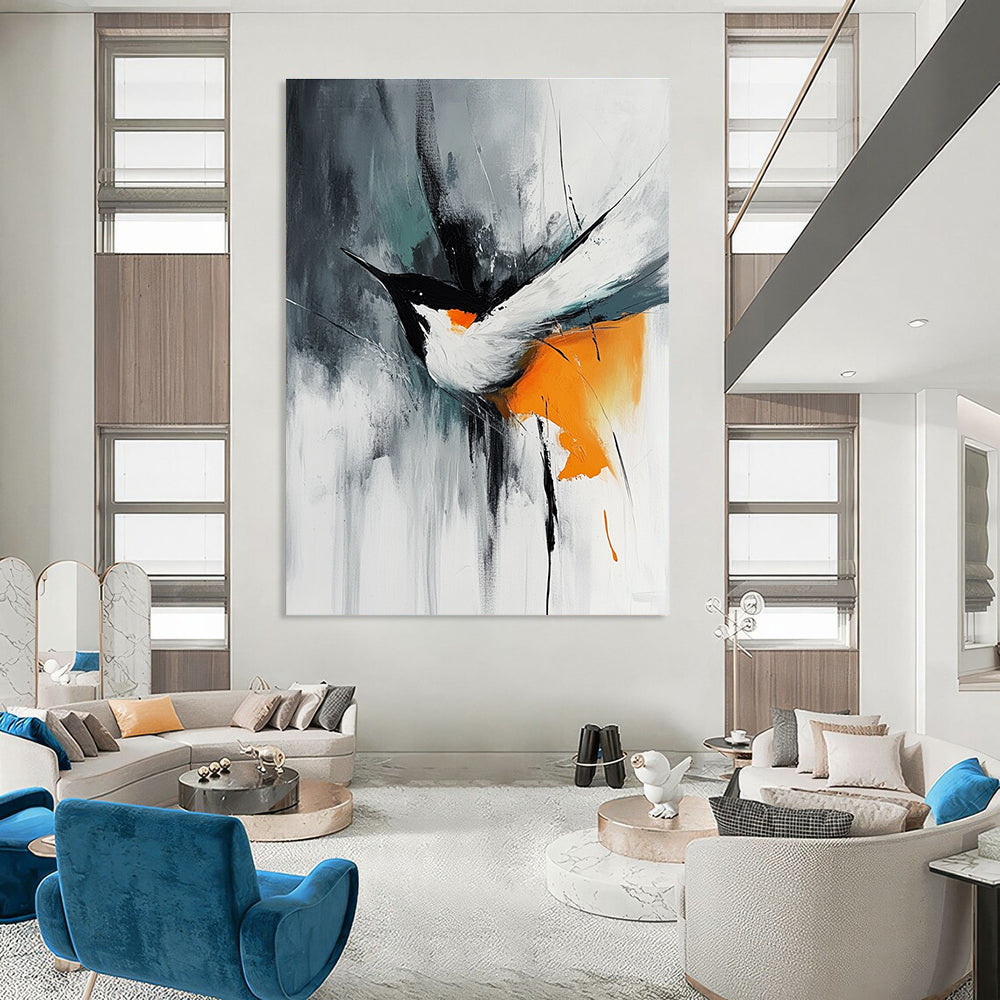 Expressive Abstract Bird Art for Bedroom & Study STSC662