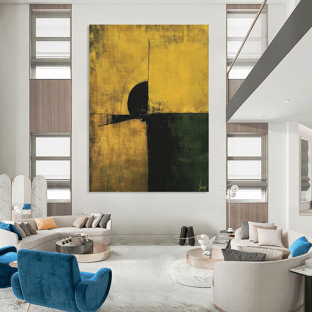 Yellow and Green Abstract for Vibrant Workplace & Art - Loving Lounge STSC246