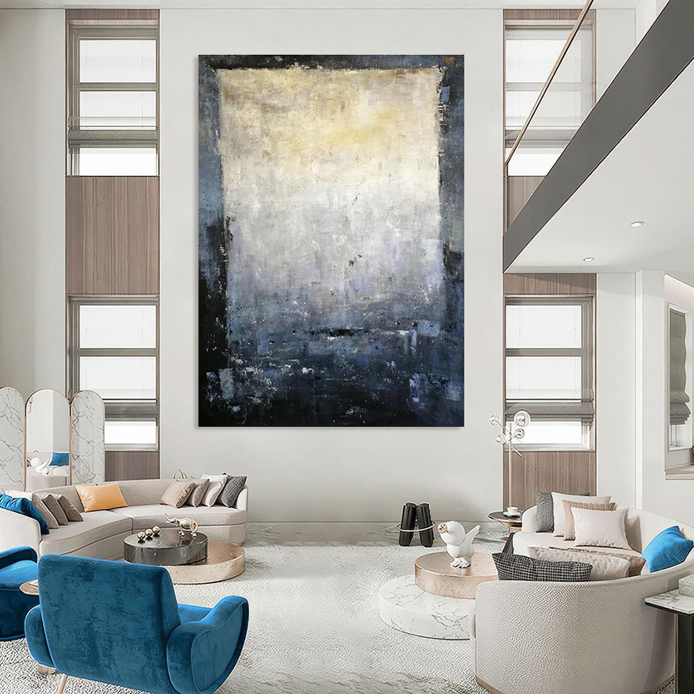Gray - White Abstract Square Art for Library & Hallway DLZ2277