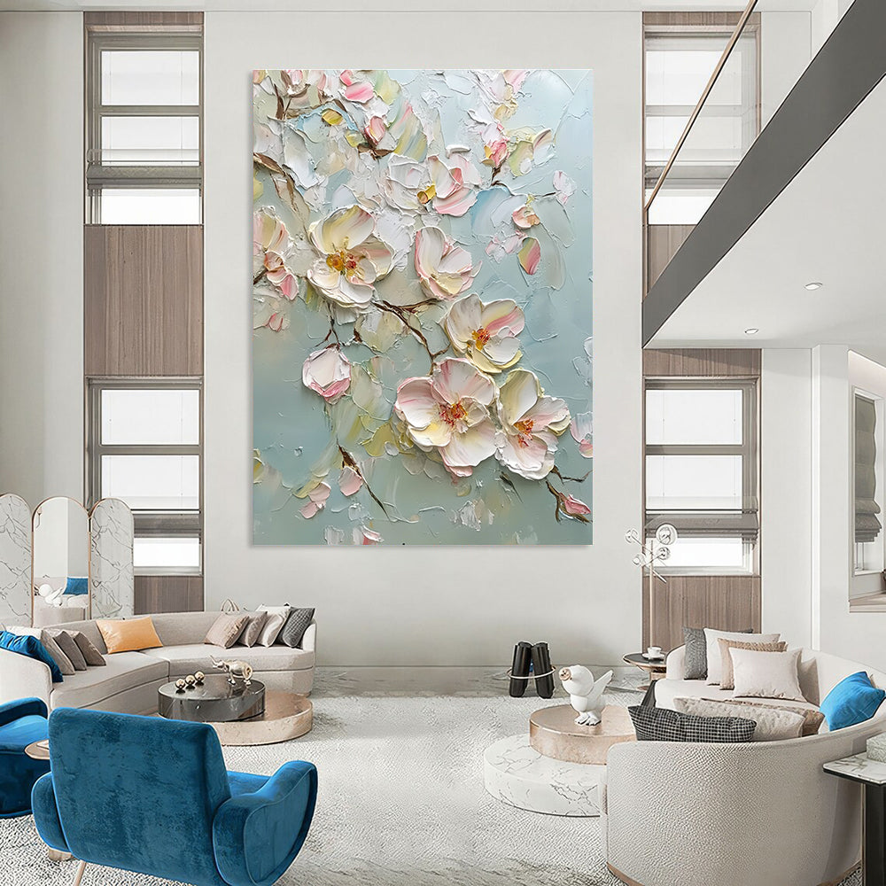 Textured Floral Blossoms Art for Romantic Wedding Venue & Nature - Lover’s Living Room STSC1371