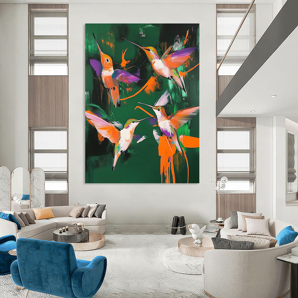 Colorful Hummingbirds for Tropical - Themed Café & Lively Home Sunroom STSC1014