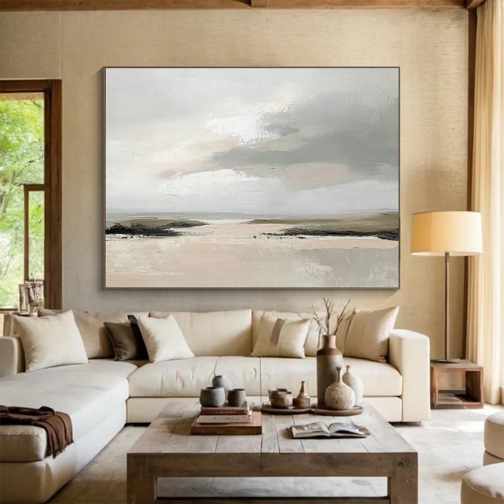 Light - Toned Coastal Abstract Art for Beach House Hallways DLZ2627