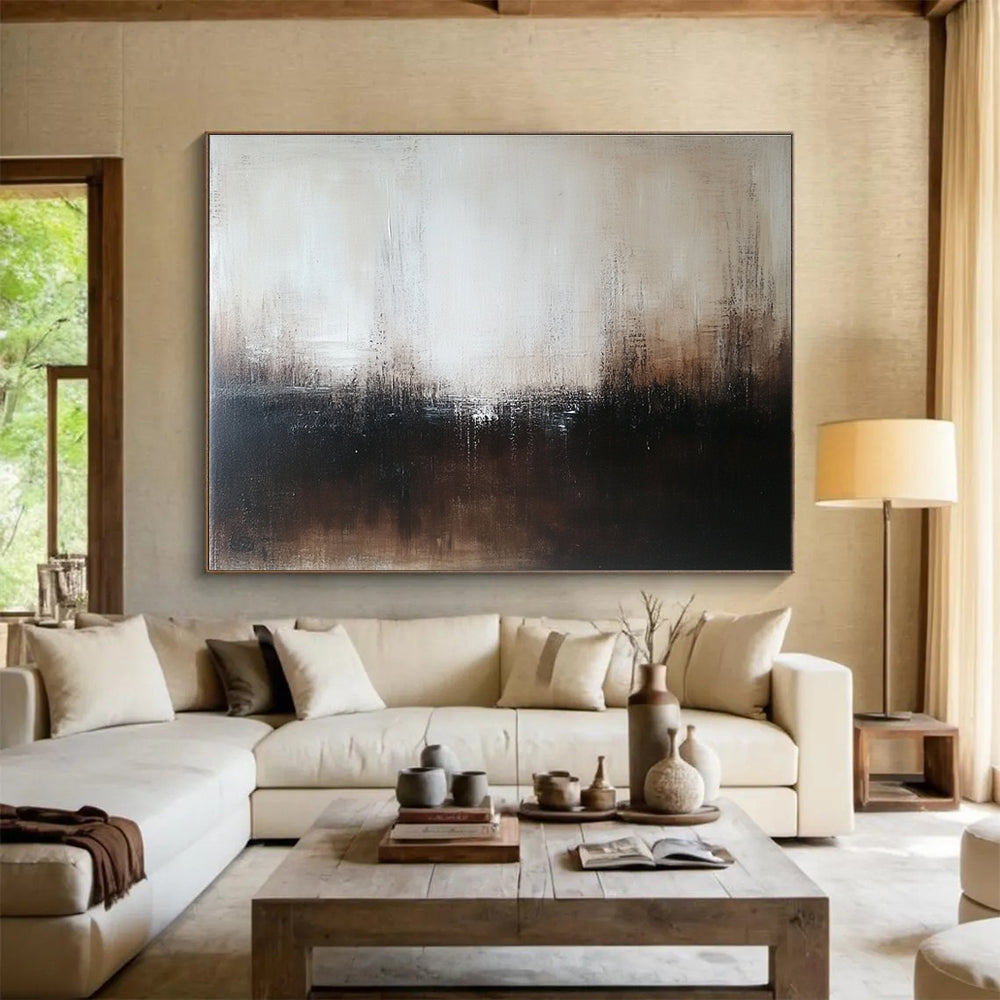 Brown - Toned Abstract Mist Art for Industrial Loft & Meditation Space SC057
