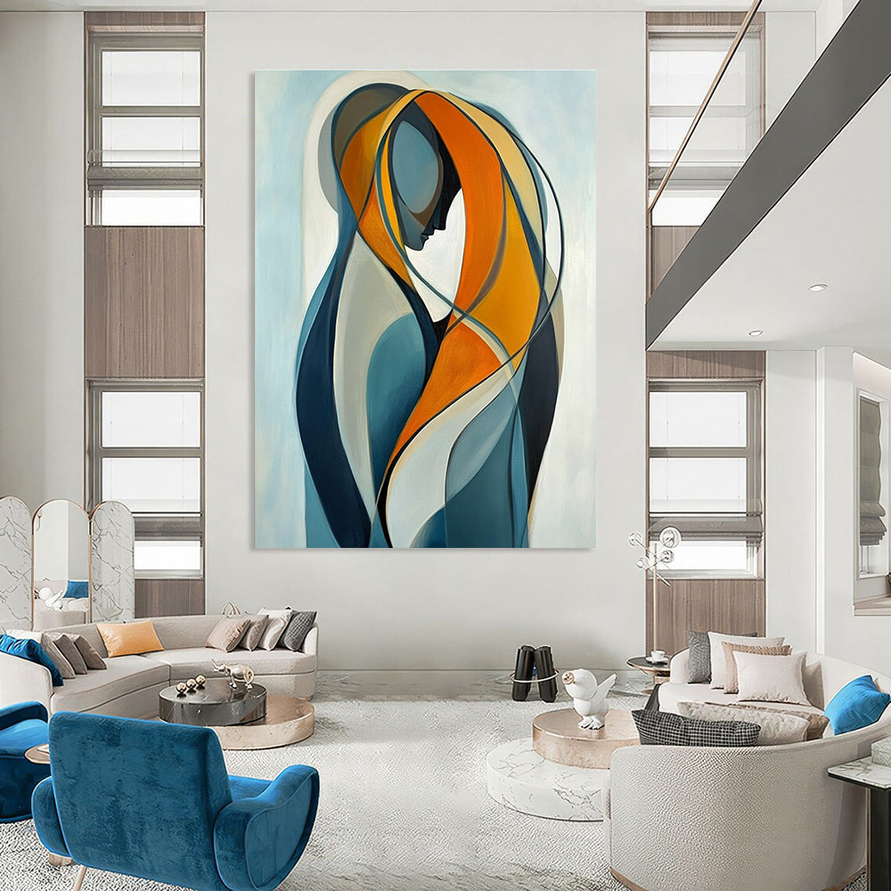 Abstracted Figure in Color for Wellness Center & Art - Themed Café STSC1143