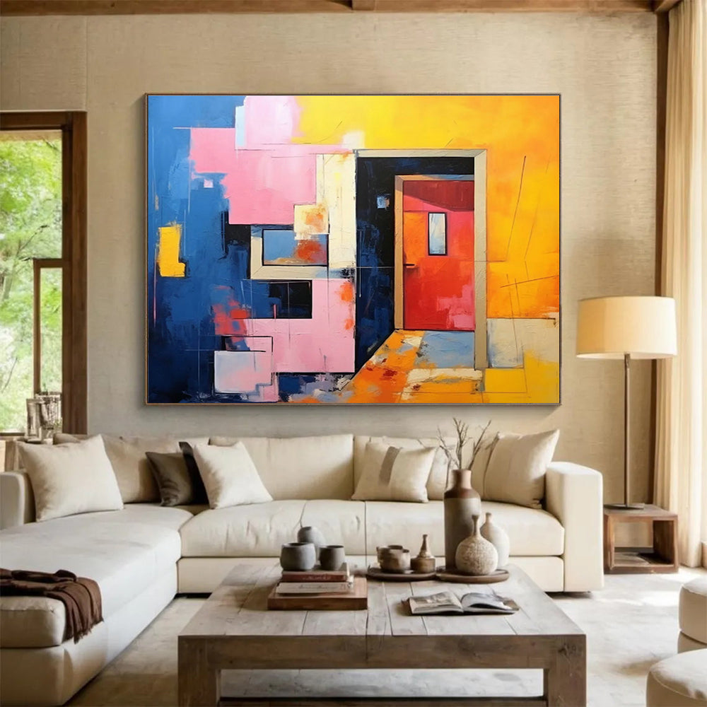 Multicolor Geometric Abstract for Trendy Café DLZ3026