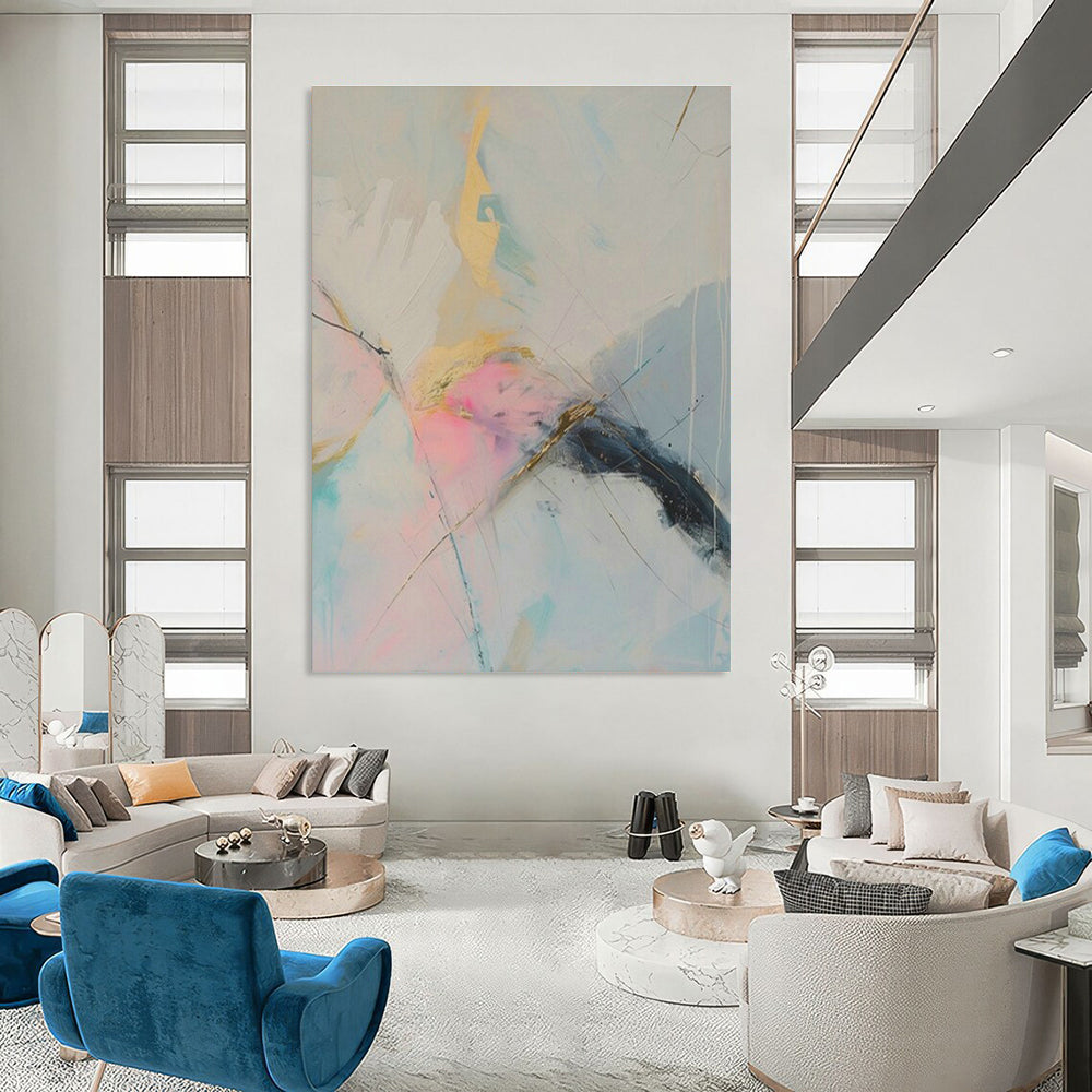 Gold - Accented Abstract Art for Luxury Hotel Lobby & Art - Loving Home Office DLZ2088