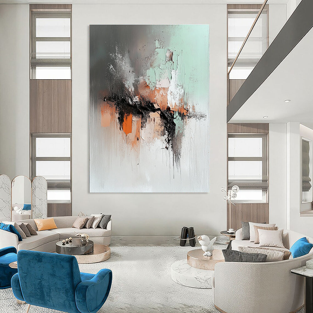 Textured Abstract in Muted Tones for Cozy Reading Nook & Art - Centric Library STSC795