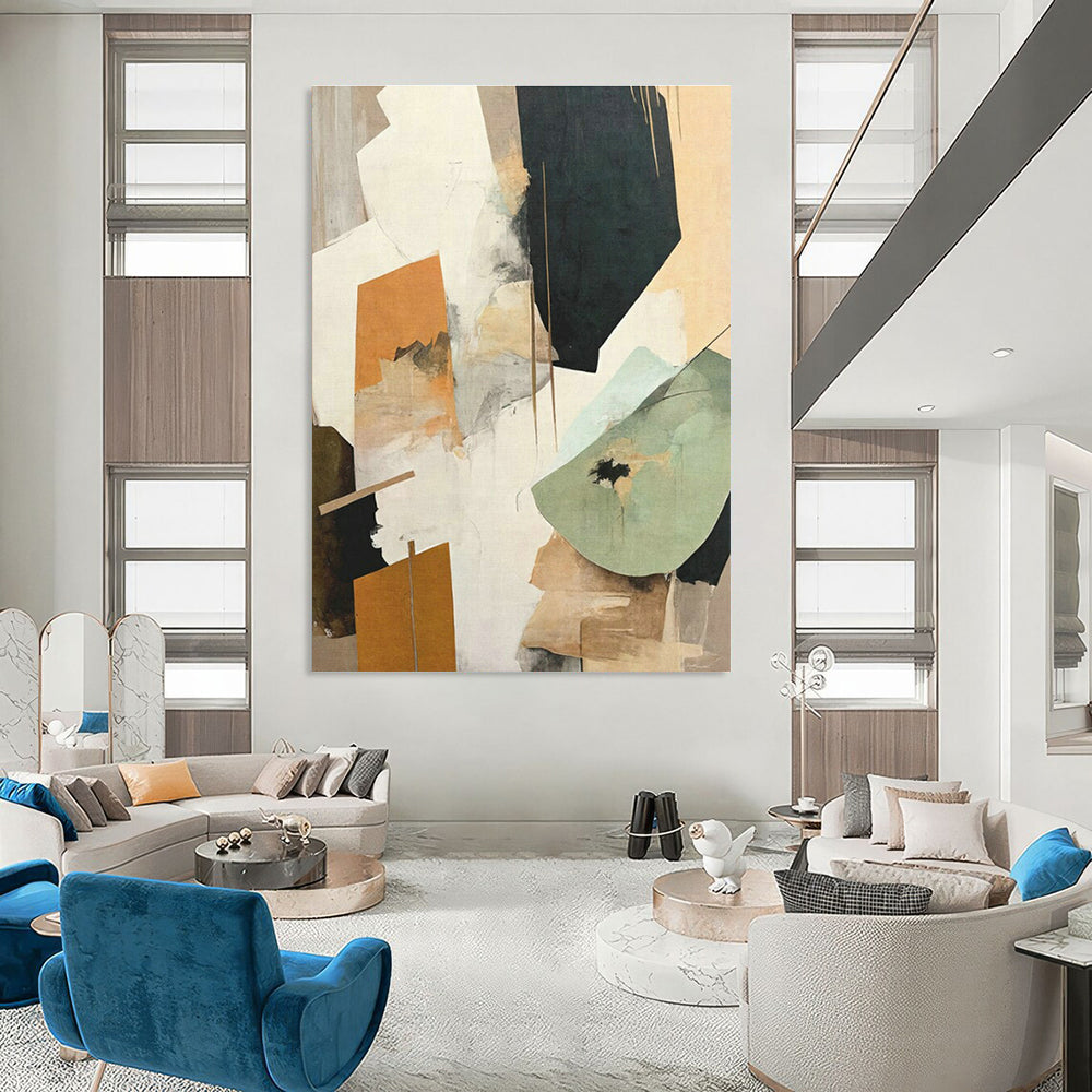 Geometric Collage Abstract Art for Contemporary Art Gallery & Urban Loft Home DLZ1622