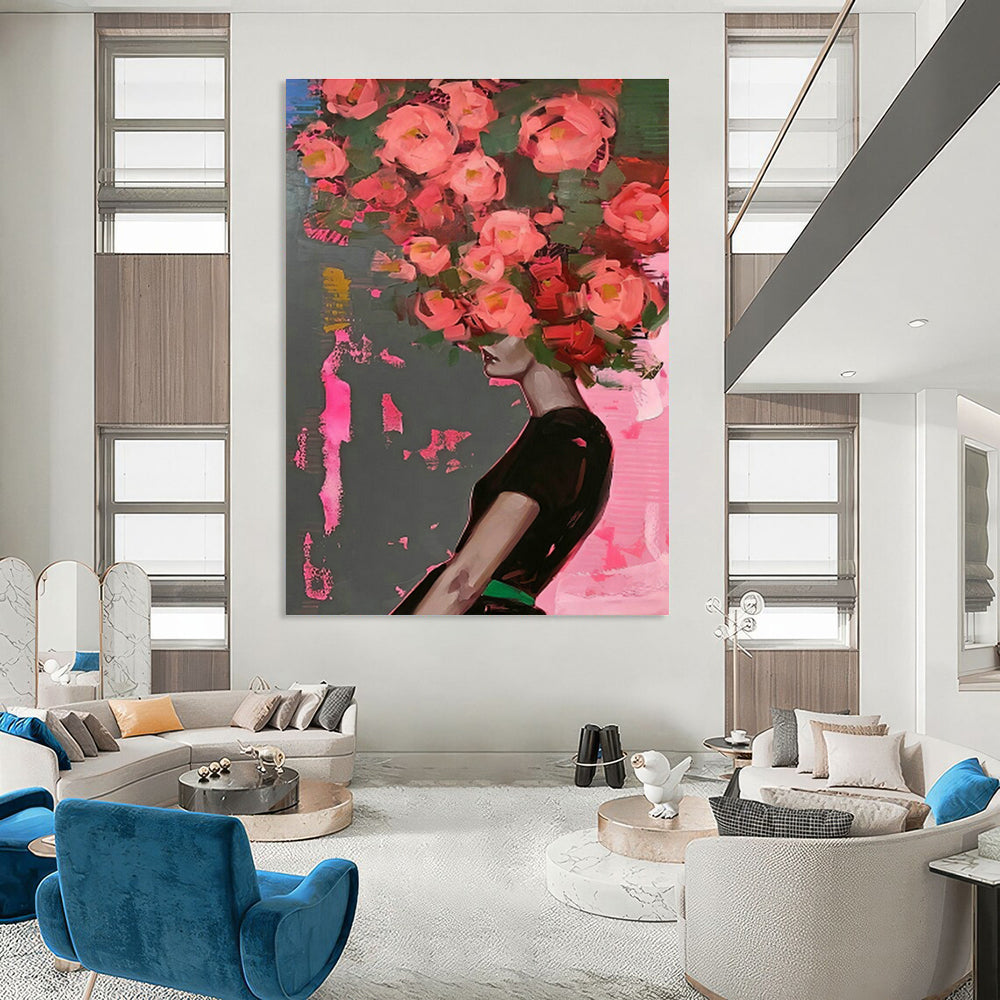 Flower Head Abstract Art for Living Room & Bedroom DLZ0458