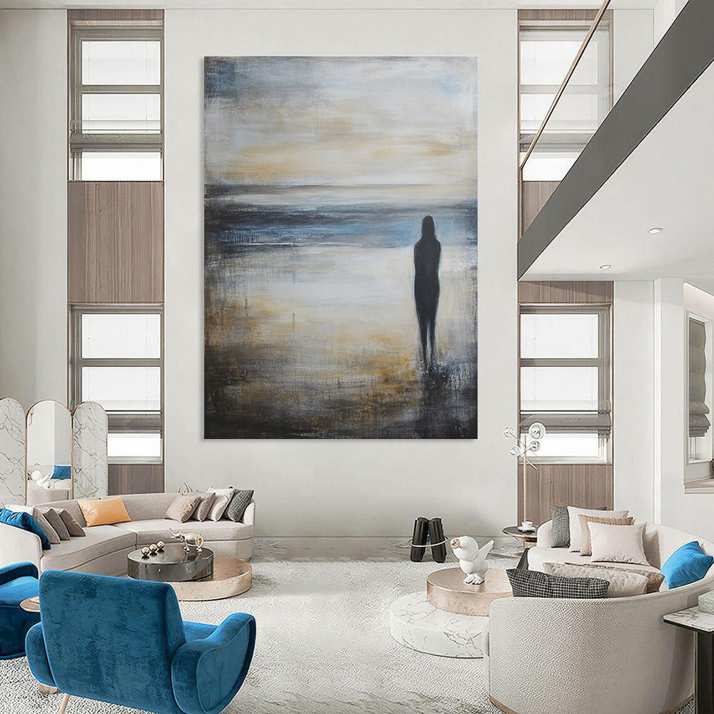 Figure by the Sea for Thought - Provoking Library & Serene Meditation Room STSC586