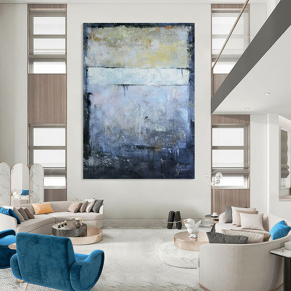 Gray - Blue Abstract Art for Architectural Firm Office & Art - Centric Community Center DLZ1799