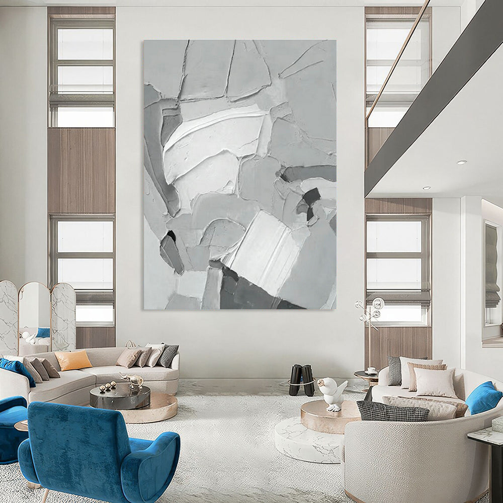 Gray Textured Abstract Art for Industrial Loft & Architecture Firm DLZ0619