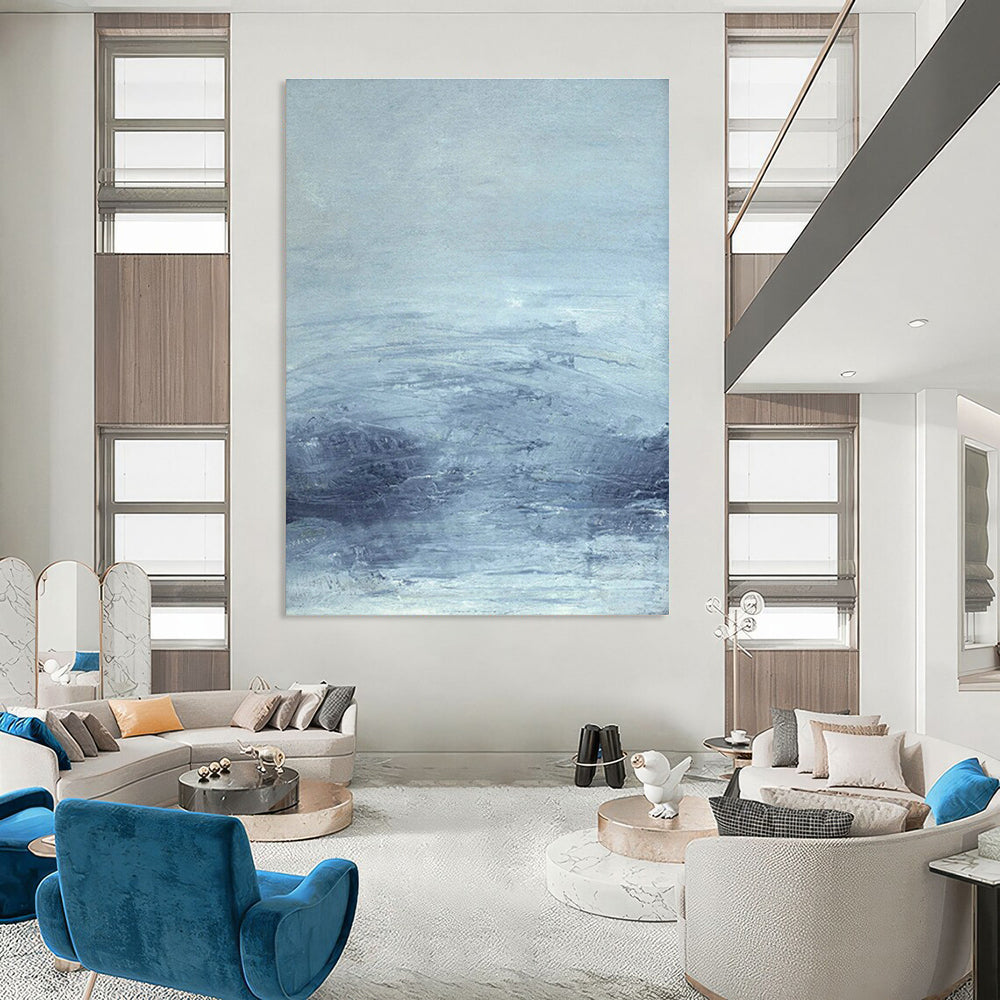 Light - Blue Abstract Art for Living Room & Bedroom DLZ0517