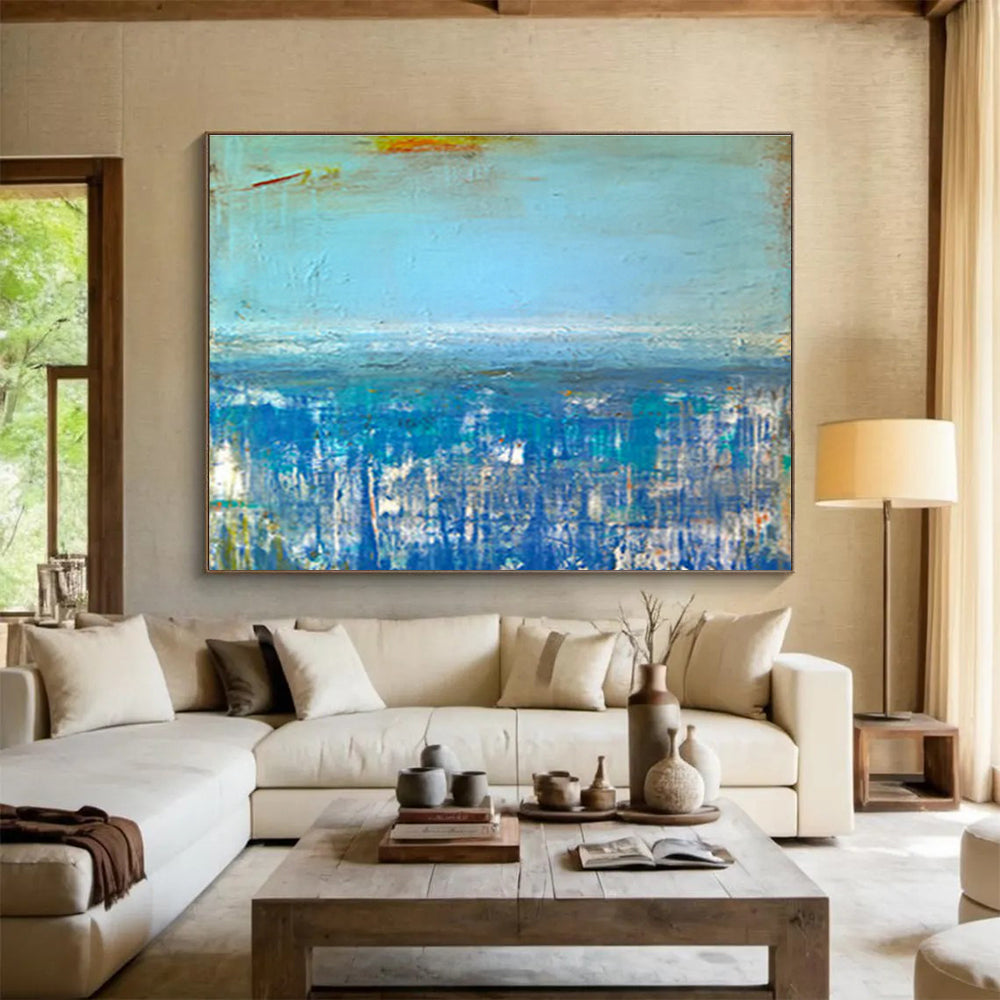 Blue - Toned Urban Abstract Art for Modern Office DLZ2773
