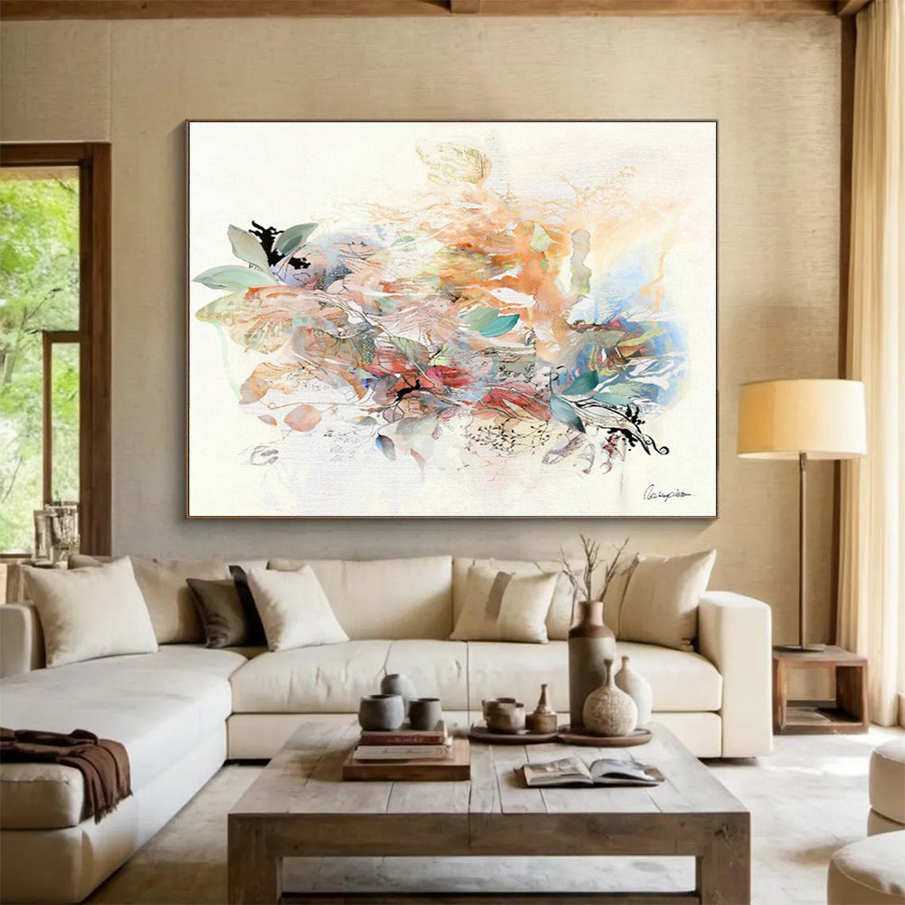 Collage - Style Floral Art for Eclectic Café Wall DLZ2916